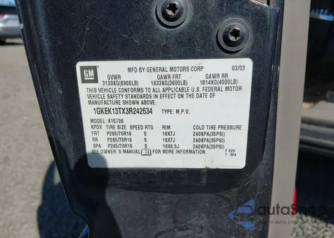 2003 GMC Yukon Sle z USA, uszkodzony, nr VIN 1GKEK13TX3R242634